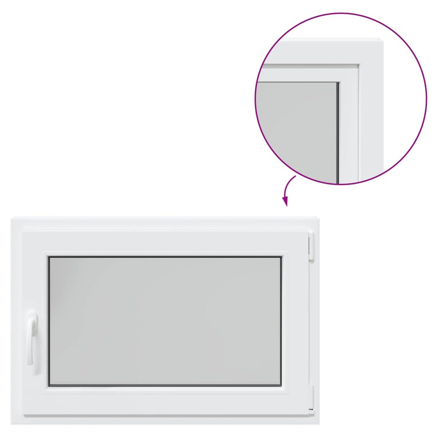 Finestra per Soffitta RISOR 90 x 70 cm PVC e Vetro Bianco | homemem39