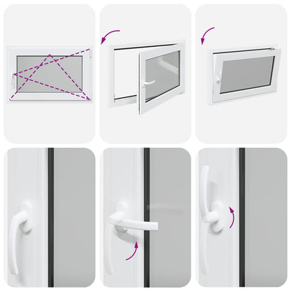 Finestra per Soffitta RISOR 90 x 70 cm PVC e Vetro Bianco | homemem39