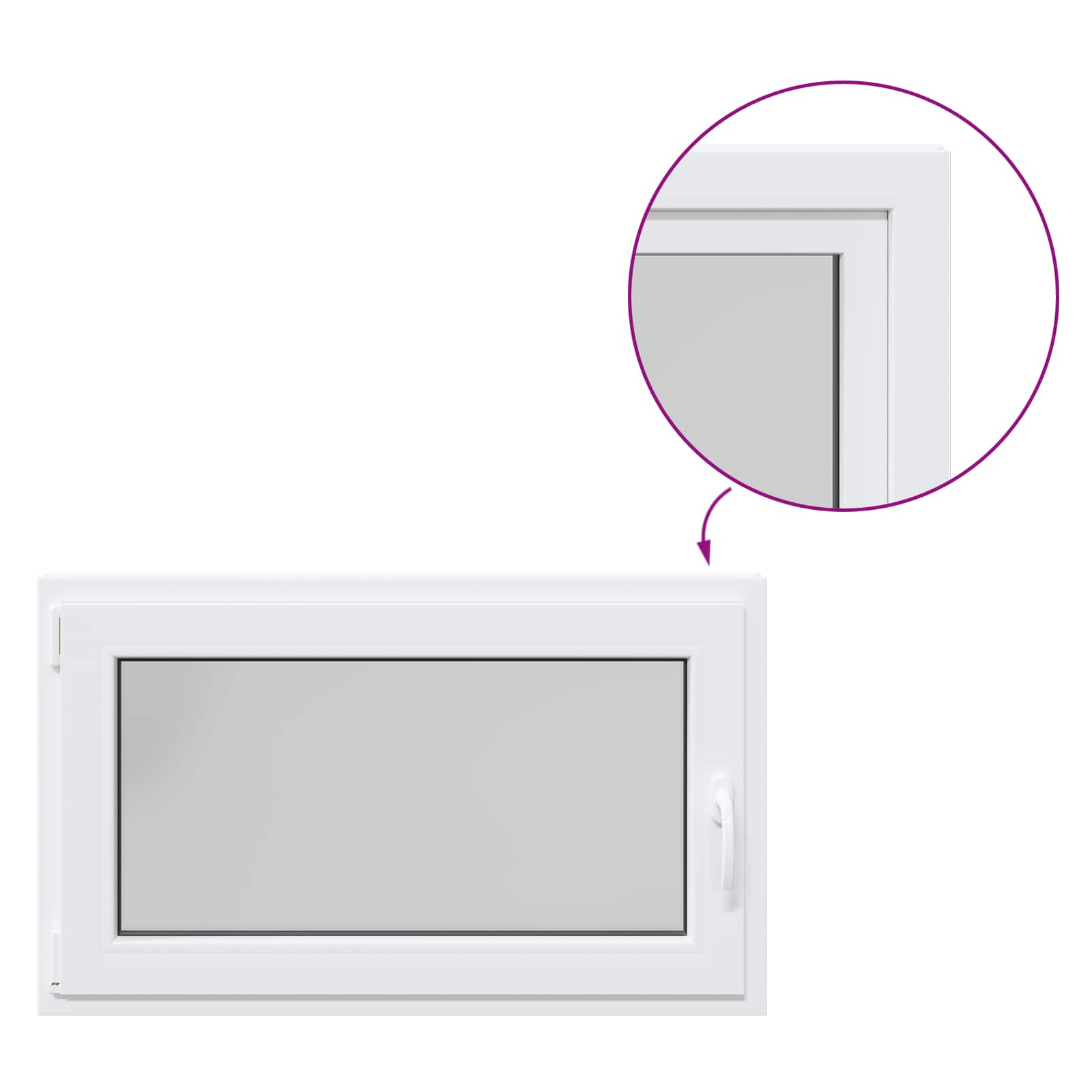 Finestra per Soffitta RISOR 100 x 60 cm PVC e Vetro Bianco | homemem39