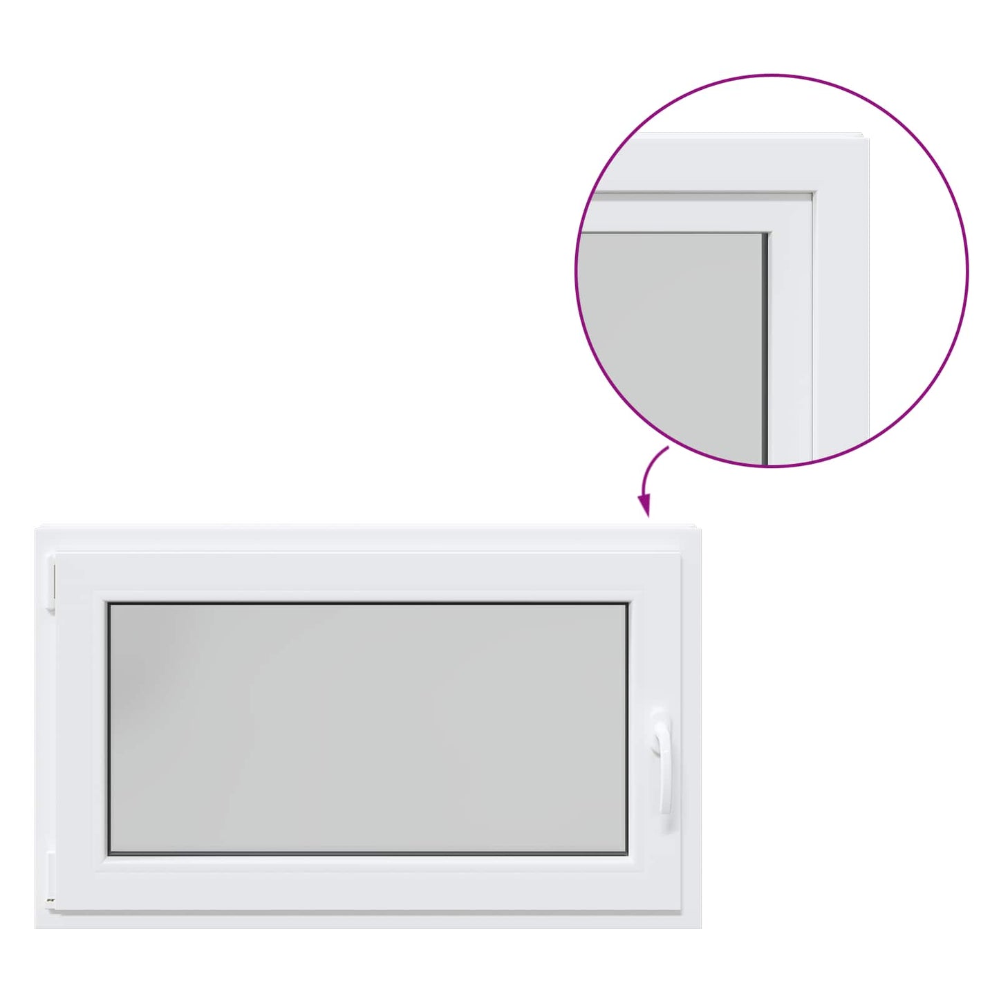 Finestra per Soffitta RISOR 100 x 60 cm PVC e Vetro Bianco | homemem39
