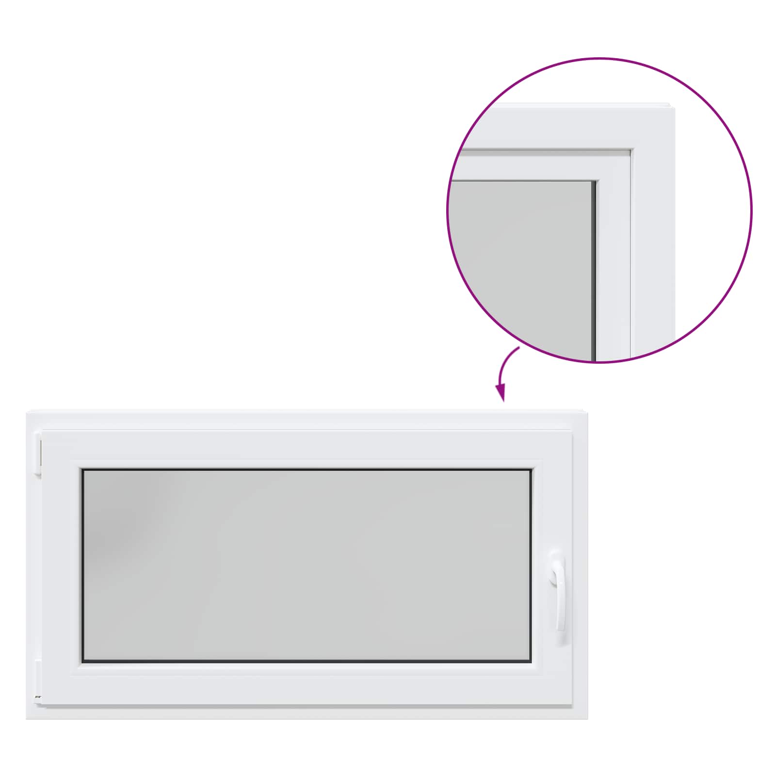 Finestra per Soffitta RISOR 110 x 50 cm PVC e Vetro Bianco | homemem39