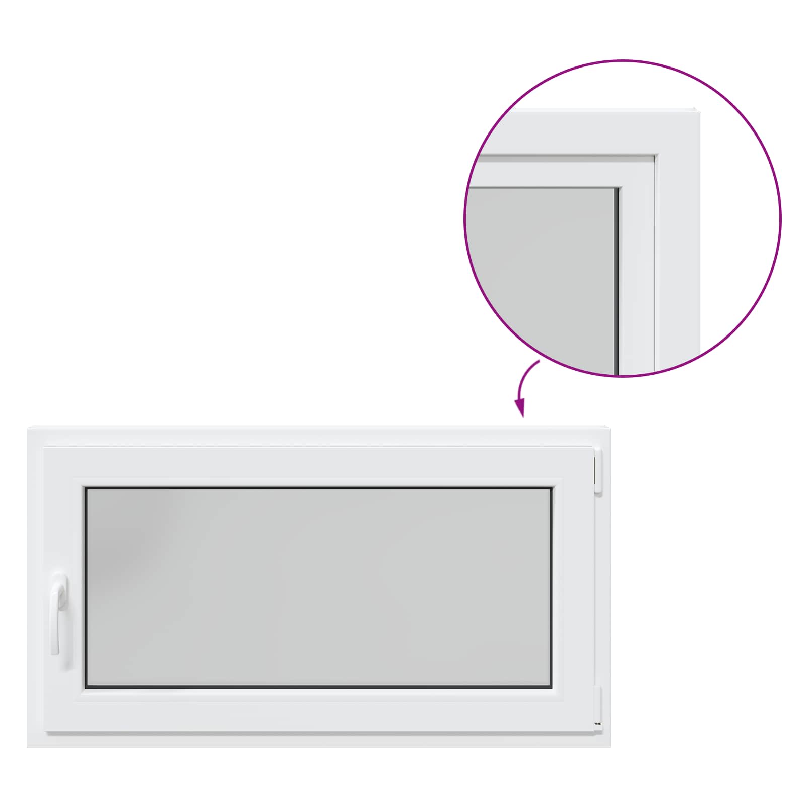 Finestra per Soffitta RISOR 110 x 60 cm PVC e Vetro Bianco | homemem39