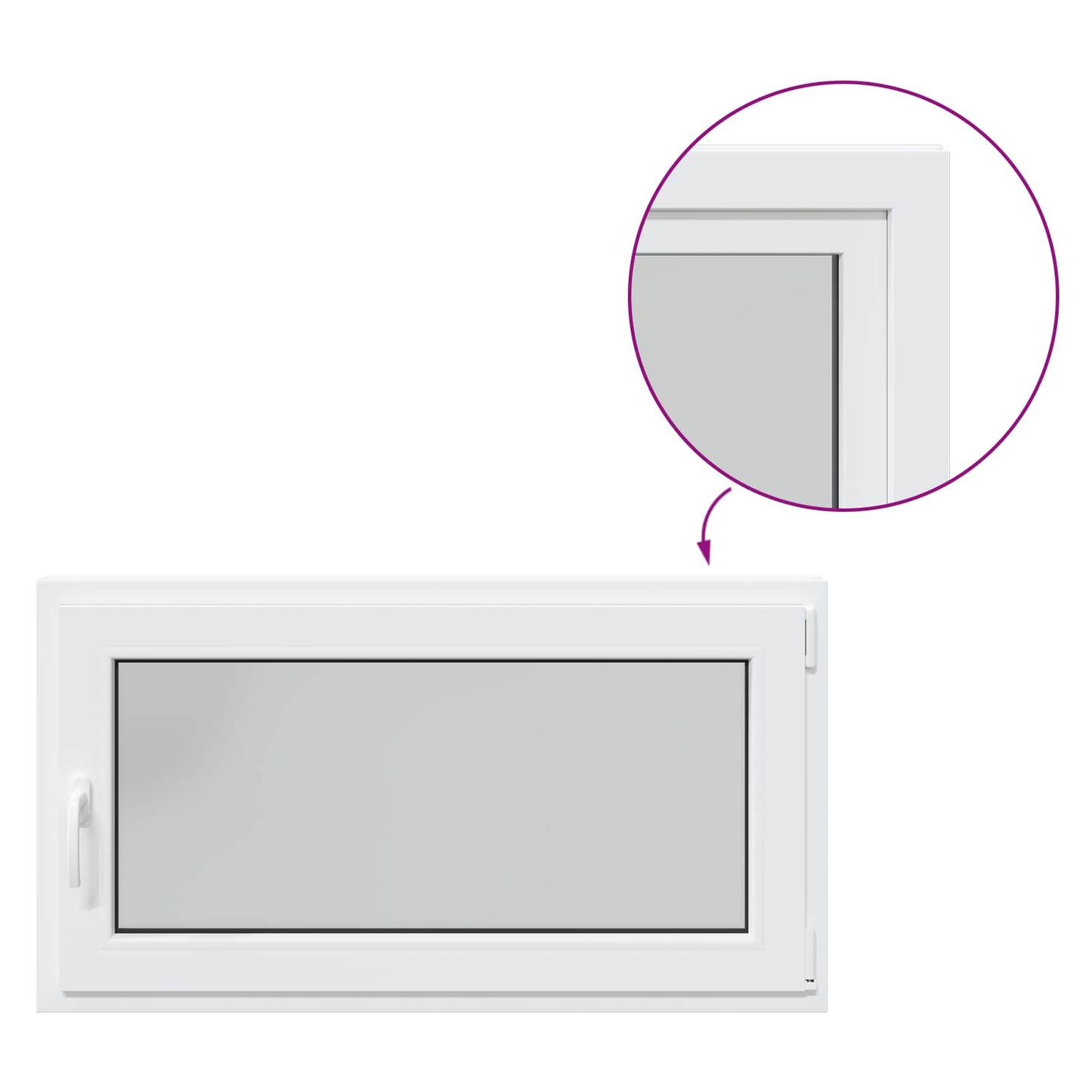 Finestra per Soffitta RISOR 110 x 70 cm PVC e Vetro Bianco | homemem39