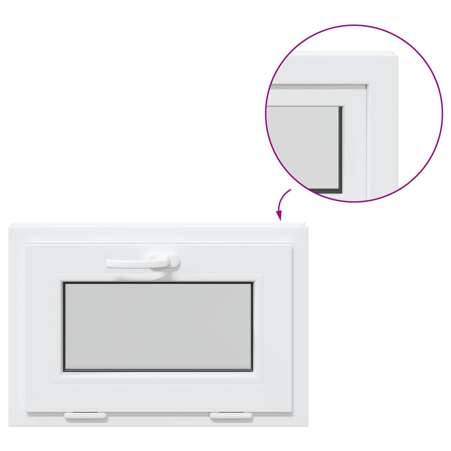 Finestra per Soffitta RISOR 60 x 40 cm PVC e Vetro Bianco | homemem39