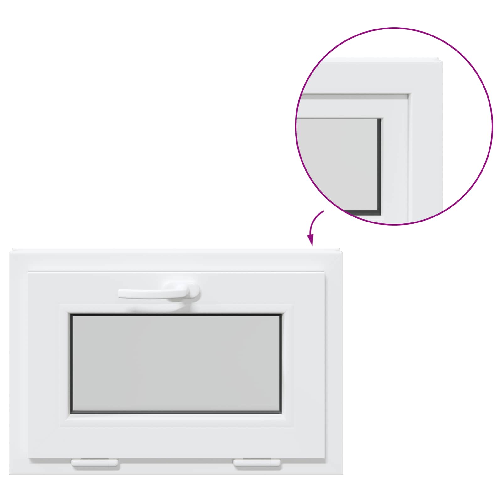 Finestra per Soffitta RISOR 60 x 40 cm PVC e Vetro Bianco | homemem39