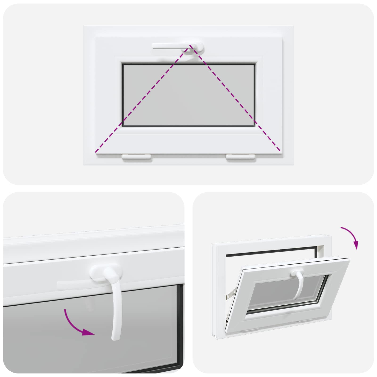 Finestra per Soffitta RISOR 60 x 40 cm PVC e Vetro Bianco | homemem39