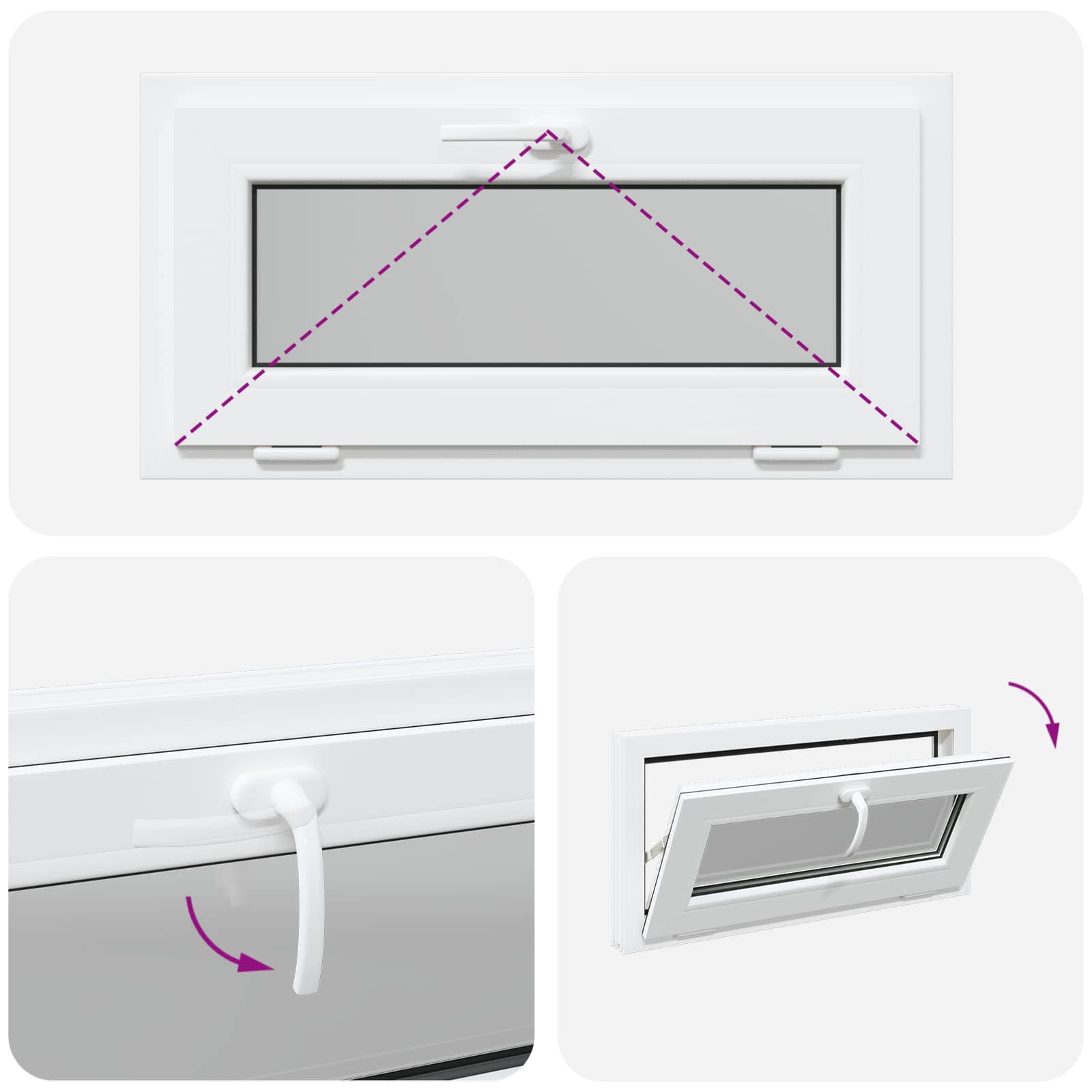 Finestra per Soffitta RISOR 80 x 40 cm PVC e Vetro Bianco | homemem39