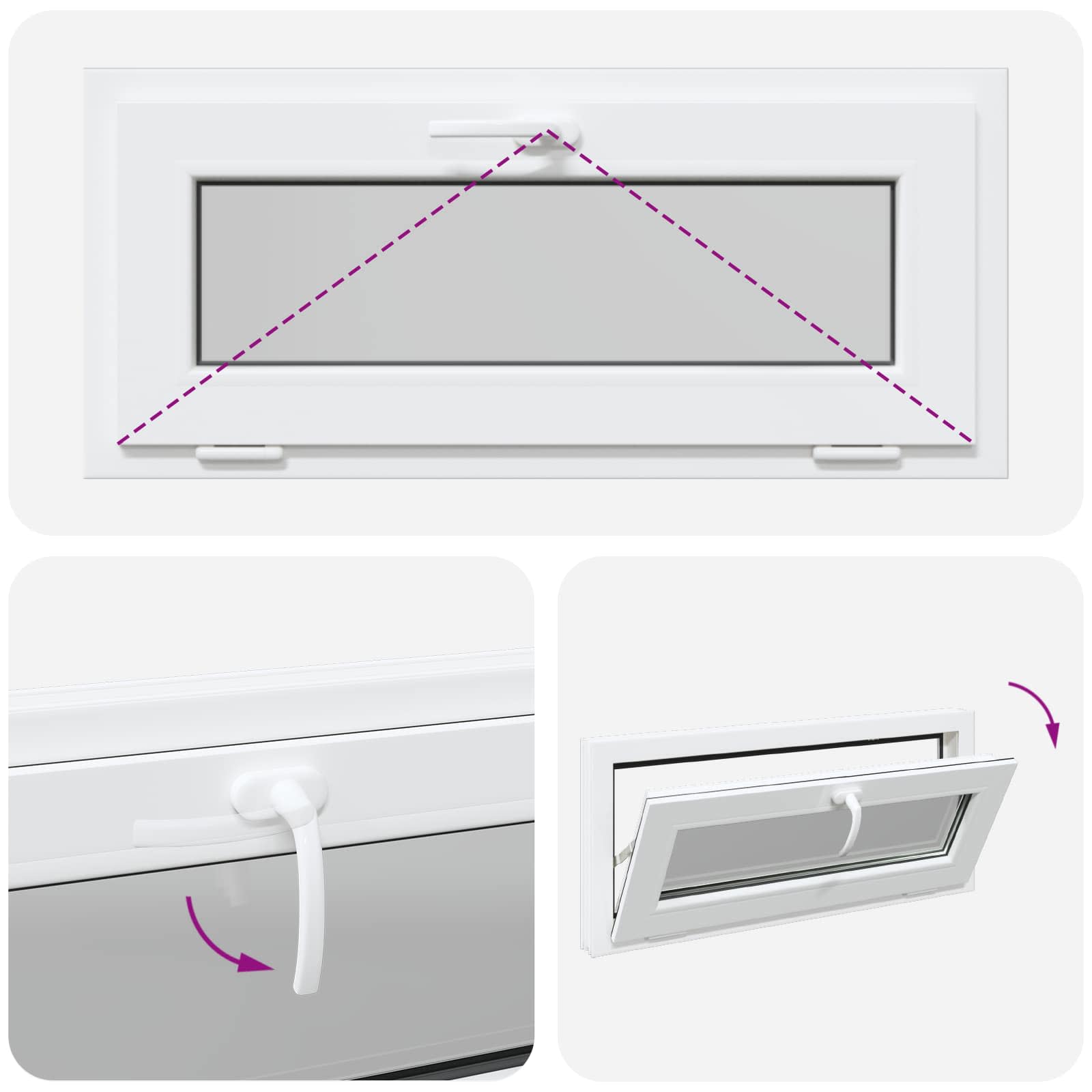 Finestra per Soffitta RISOR 90 x 40 cm PVC e Vetro Bianco | homemem39