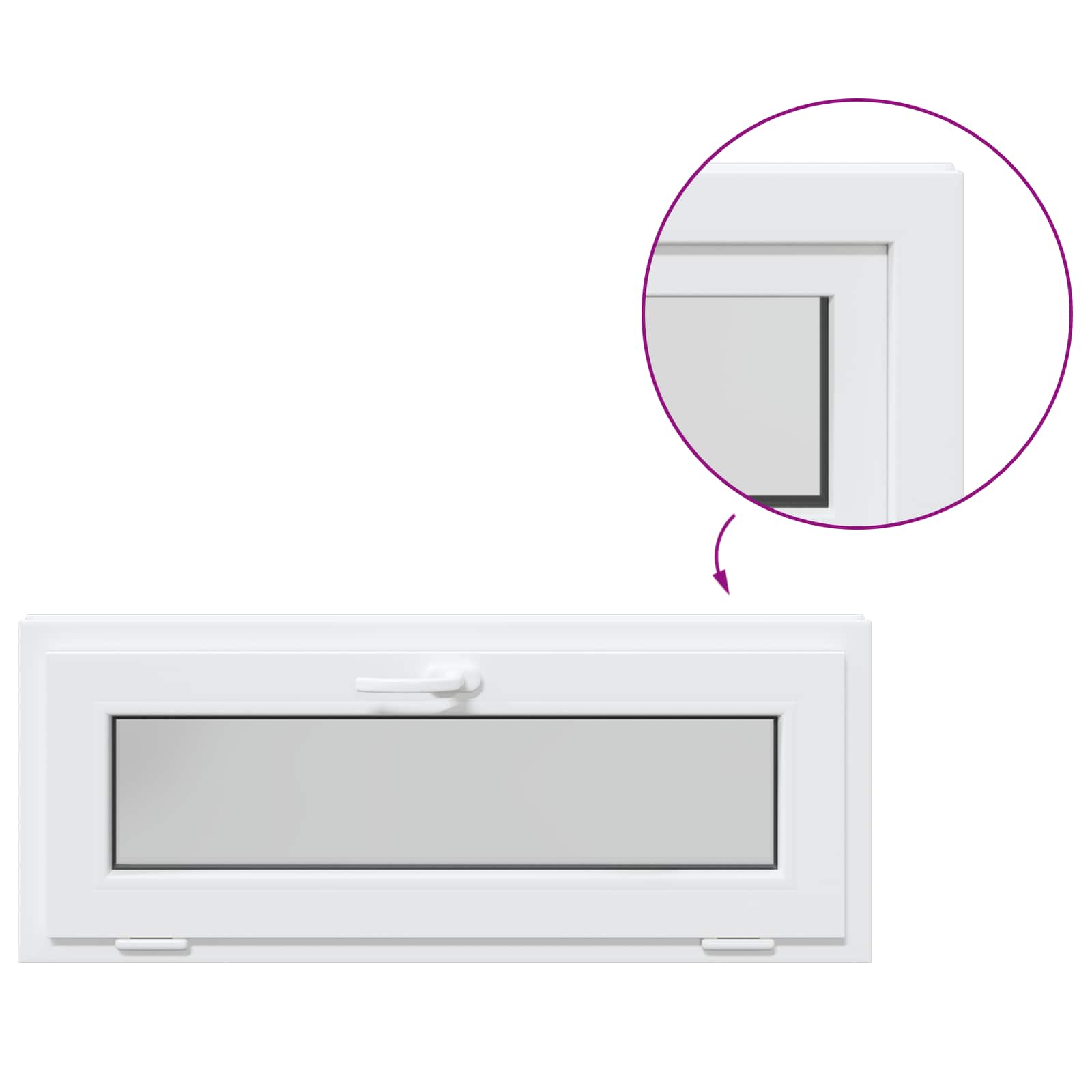 Finestra per Soffitta RISOR 110 x 40 cm PVC e Vetro Bianco | homemem39