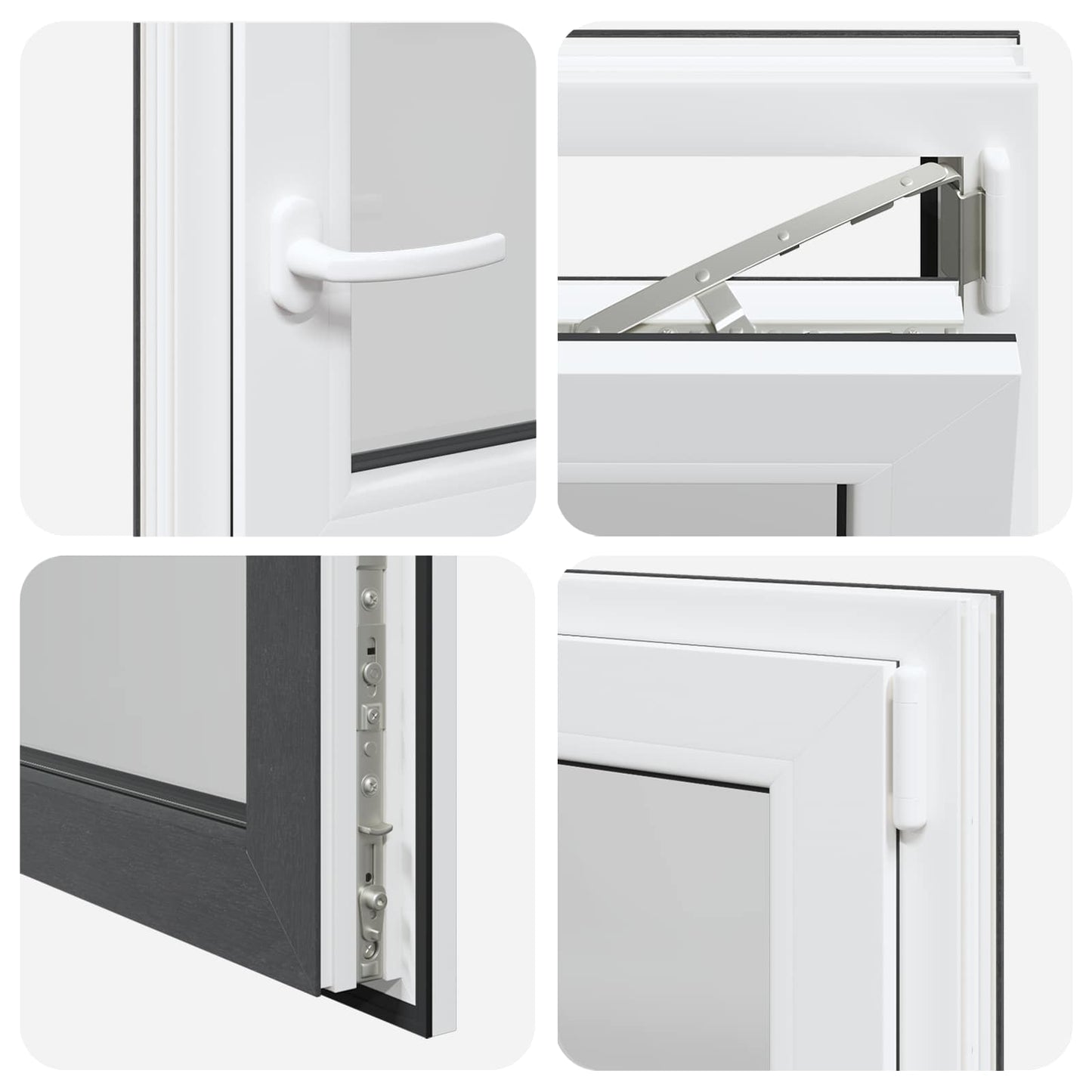Finestra per Soffitta RISOR 50 x 50 cm PVC e Vetro Antracite | homemem39