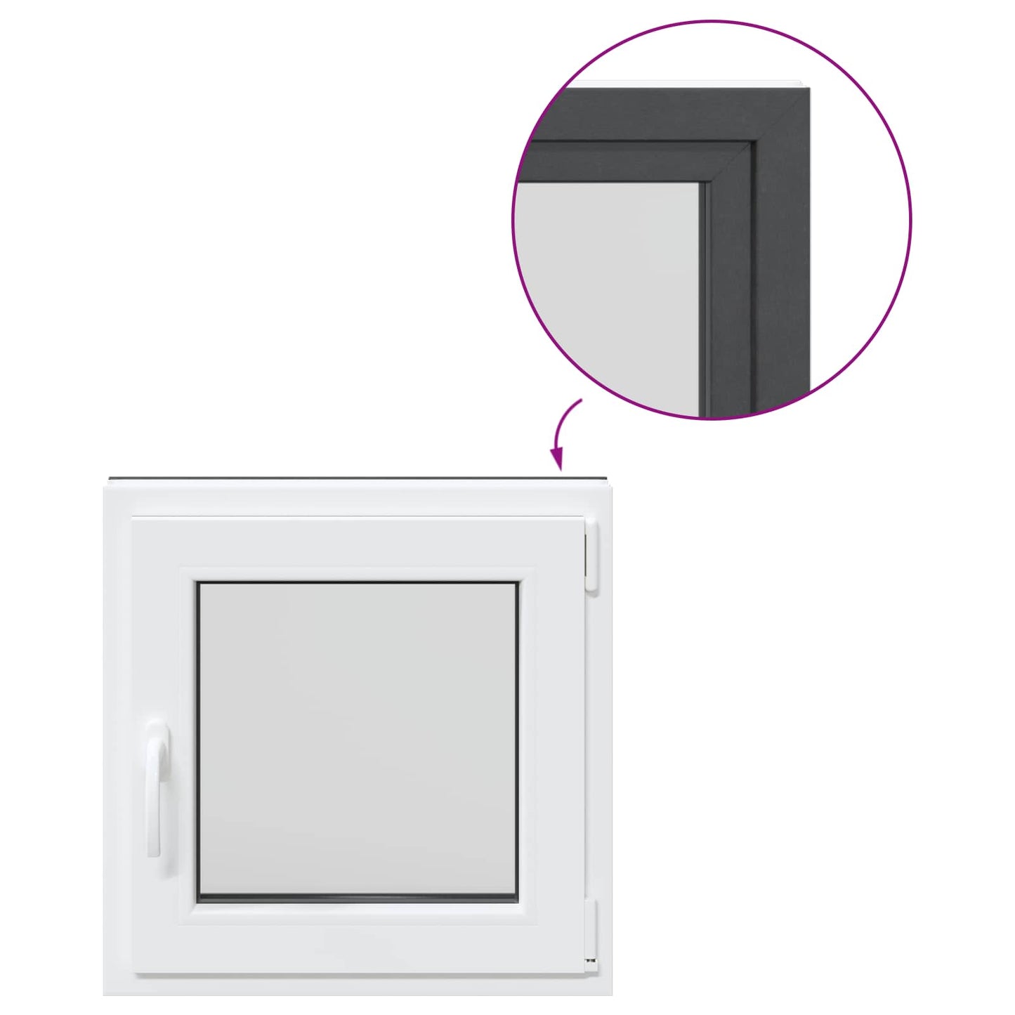 Finestra per Soffitta RISOR 50 x 50 cm PVC e Vetro Antracite | homemem39