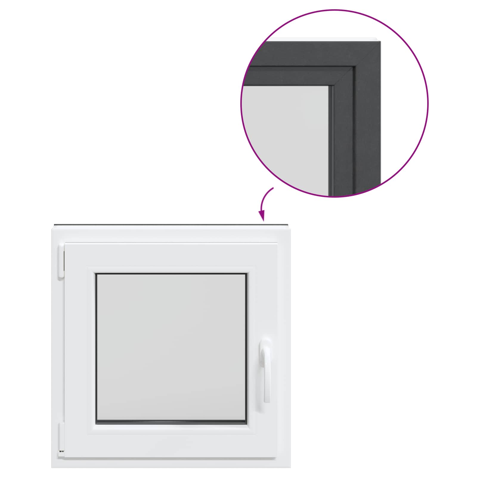 Finestra per Soffitta RISOR 50 x 50 cm PVC e Vetro Antracite | homemem39