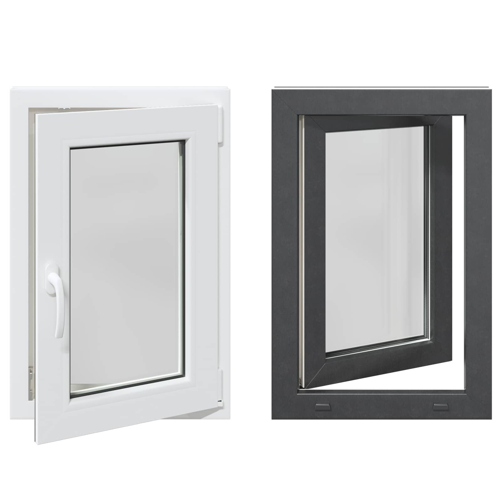 Finestra per Soffitta RISOR 50 x 75 cm PVC e Vetro Antracite | homemem39