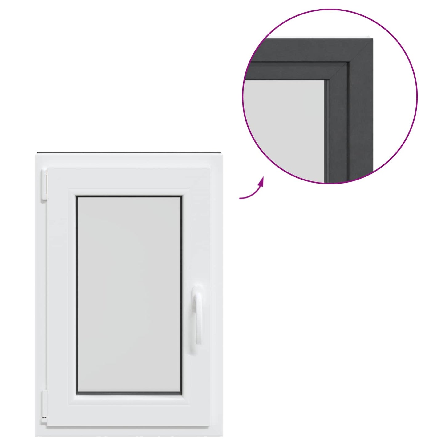 Finestra per Soffitta RISOR 50 x 75 cm PVC e Vetro Antracite | homemem39