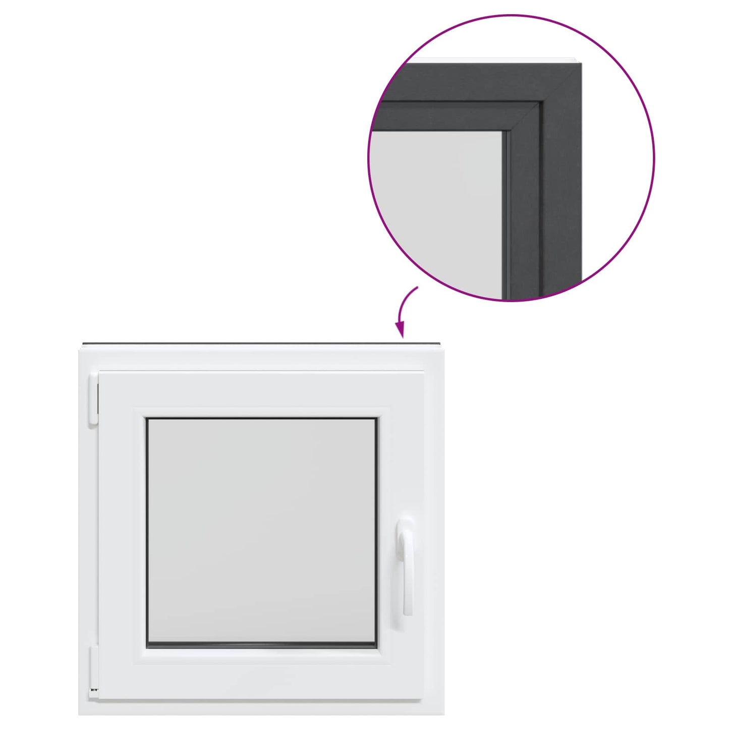 Finestra per Soffitta RISOR 60 x 60 cm PVC e Vetro Antracite | homemem39