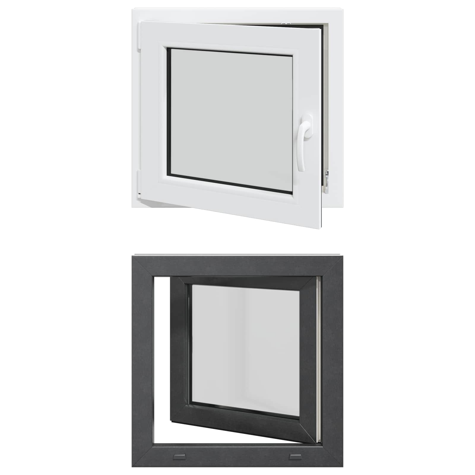 Finestra per Soffitta RISOR 60 x 60 cm PVC e Vetro Antracite | homemem39