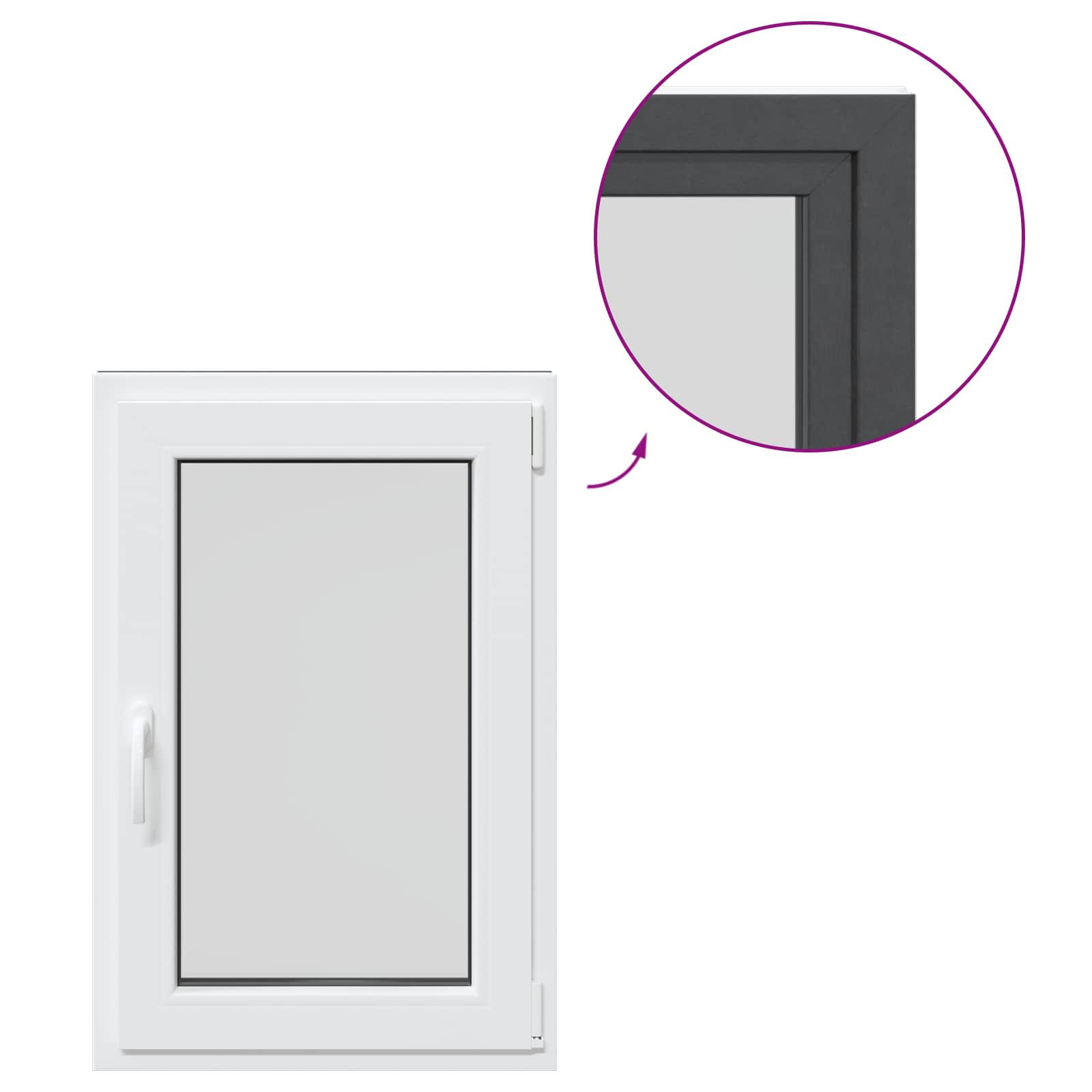 Finestra per Soffitta RISOR 60 x 80 cm PVC e Vetro Antracite | homemem39