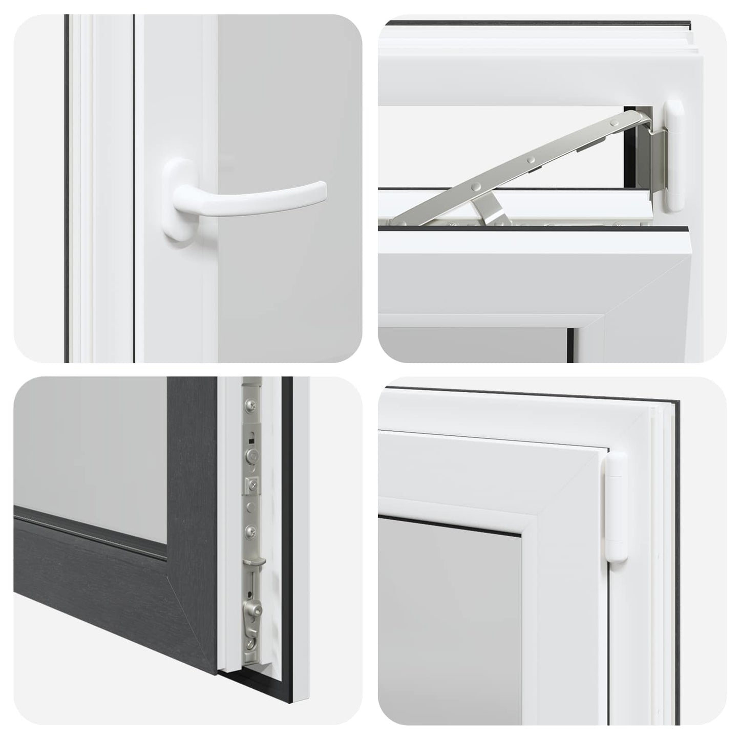 Finestra per Soffitta RISOR 60 x 90 cm PVC e Vetro Antracite | homemem39
