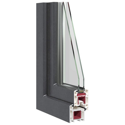Finestra per Soffitta RISOR 60 x 100 cm PVC e Vetro Antracite | homemem39