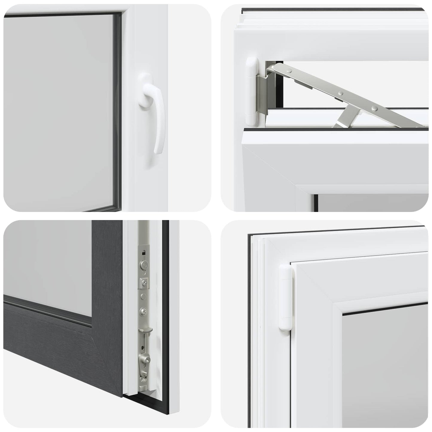 Finestra per Soffitta RISOR 80 x 50 cm PVC e Vetro Antracite | homemem39