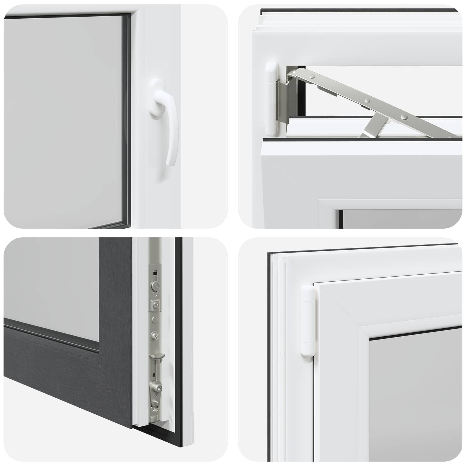 Finestra per Soffitta RISOR 80 x 50 cm PVC e Vetro Antracite | homemem39