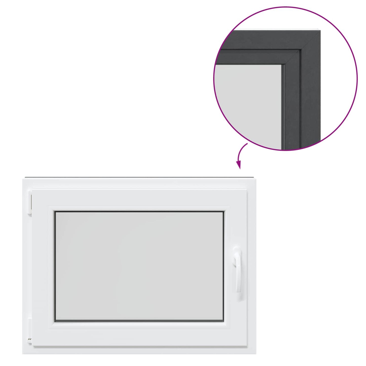 Finestra per Soffitta RISOR 80 x 50 cm PVC e Vetro Antracite | homemem39