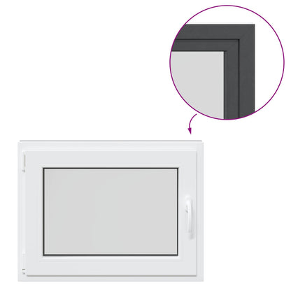Finestra per Soffitta RISOR 80 x 50 cm PVC e Vetro Antracite | homemem39