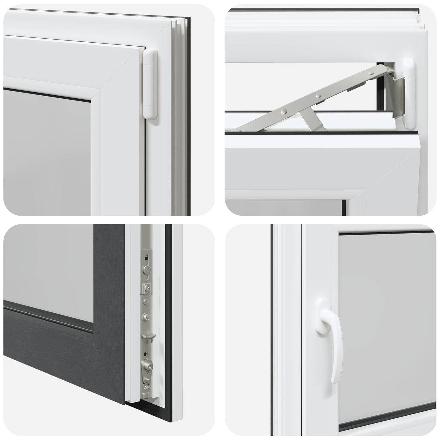 Finestra per Soffitta RISOR 80 x 50 cm PVC e Vetro Antracite | homemem39