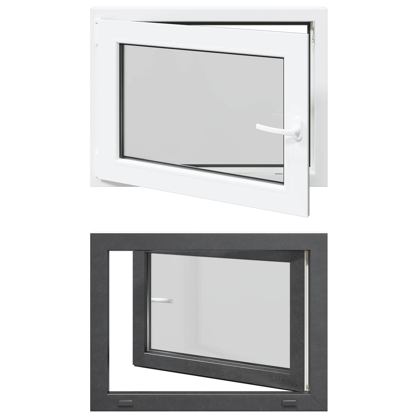 Finestra per Soffitta RISOR 80 x 60 cm PVC e Vetro Antracite | homemem39