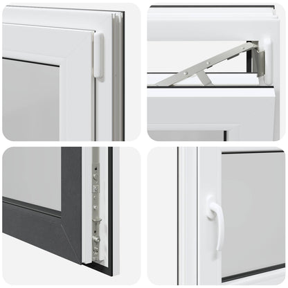 Finestra per Soffitta RISOR 80 x 60 cm PVC e Vetro Antracite | homemem39