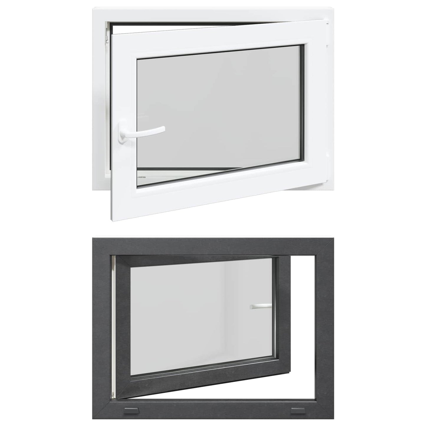 Finestra per Soffitta RISOR 80 x 60 cm PVC e Vetro Antracite | homemem39