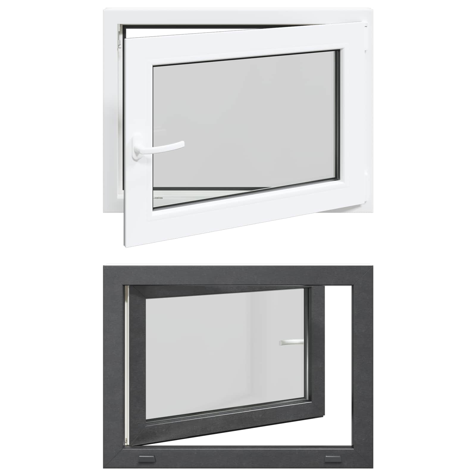 Finestra per Soffitta RISOR 80 x 60 cm PVC e Vetro Antracite | homemem39