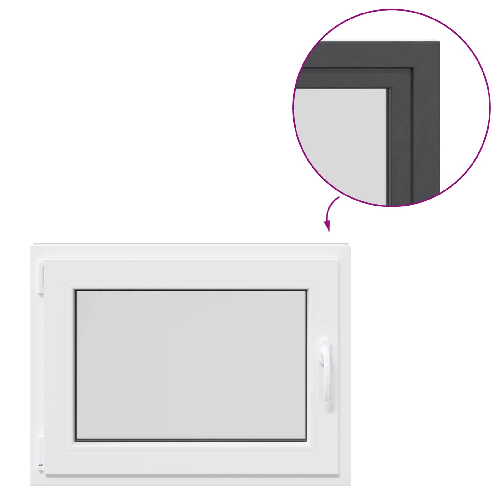 Finestra per Soffitta RISOR 80 x 70 cm PVC e Vetro Antracite | homemem39