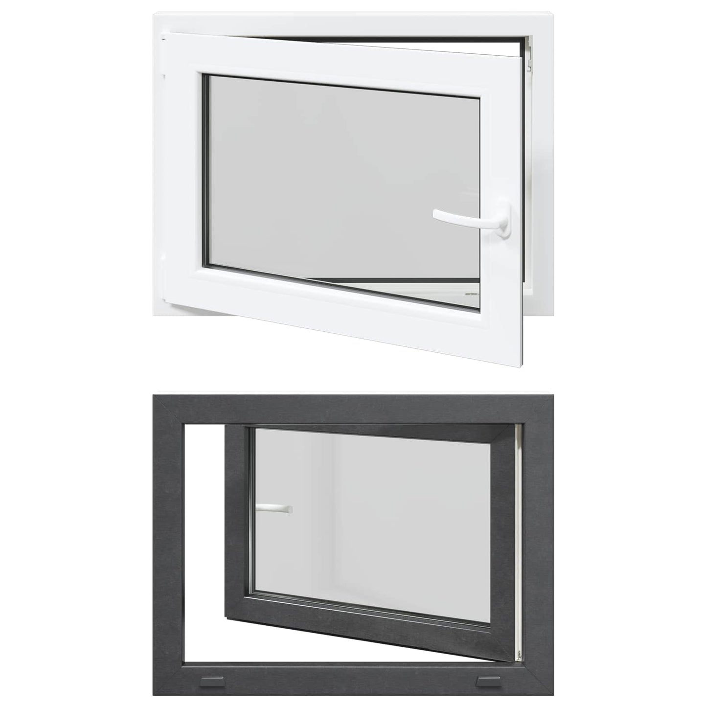 Finestra per Soffitta RISOR 80 x 70 cm PVC e Vetro Antracite | homemem39