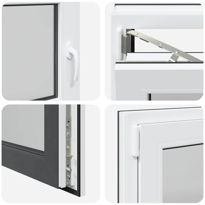 Finestra per Soffitta RISOR 90 x 50 cm PVC e Vetro Antracite | homemem39
