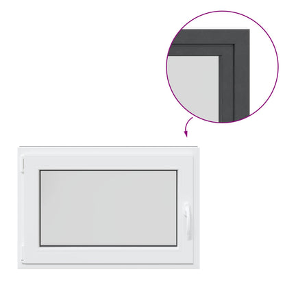 Finestra per Soffitta RISOR 90 x 50 cm PVC e Vetro Antracite | homemem39