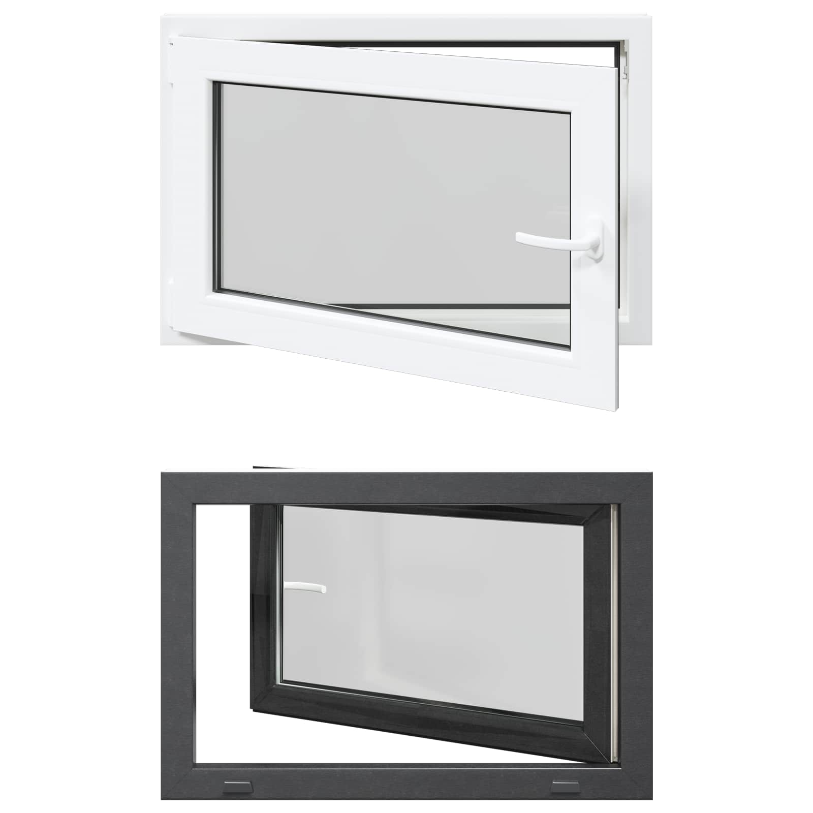 Finestra per Soffitta RISOR 90 x 50 cm PVC e Vetro Antracite | homemem39