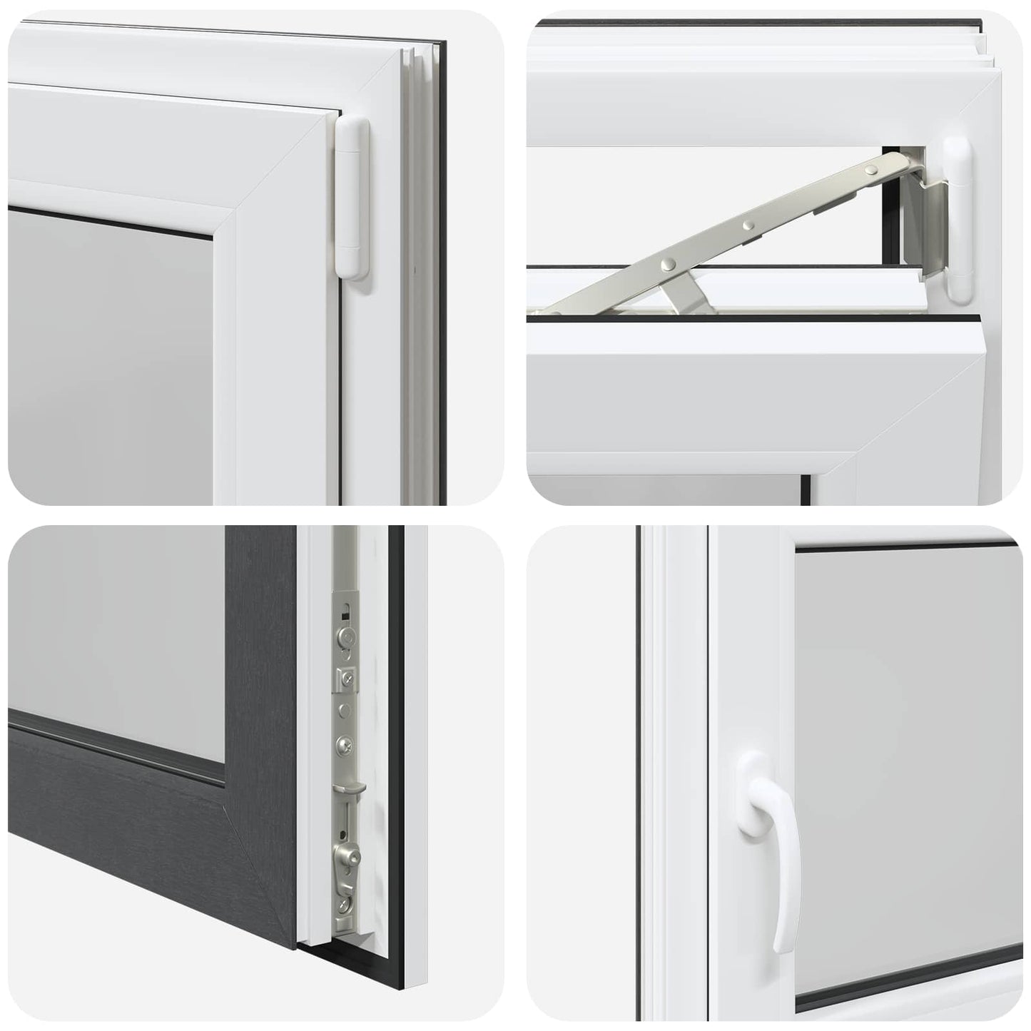 Finestra per Soffitta RISOR 90 x 50 cm PVC e Vetro Antracite | homemem39