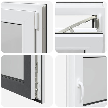 Finestra per Soffitta RISOR 90 x 50 cm PVC e Vetro Antracite | homemem39