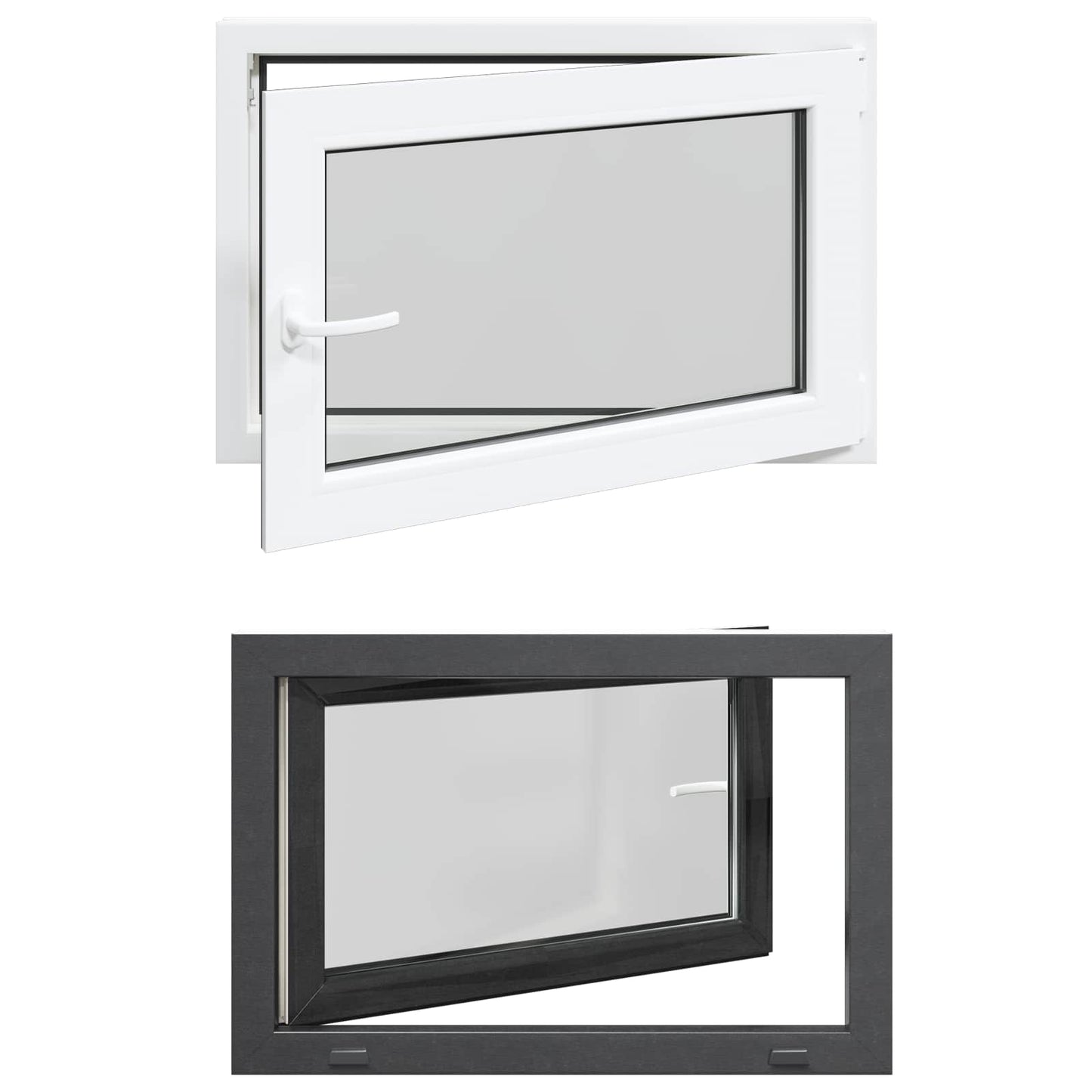 Finestra per Soffitta RISOR 90 x 50 cm PVC e Vetro Antracite | homemem39