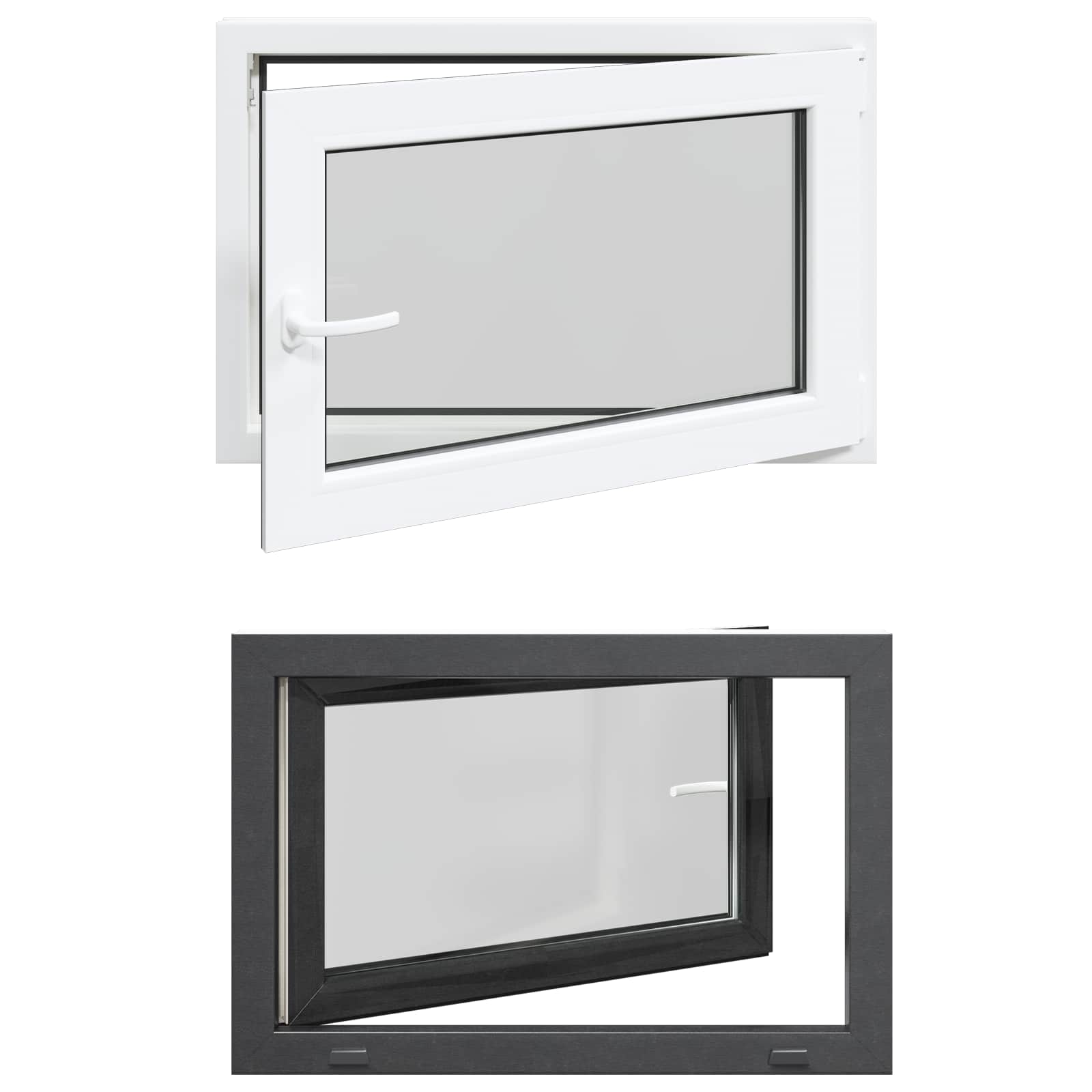 Finestra per Soffitta RISOR 90 x 50 cm PVC e Vetro Antracite | homemem39