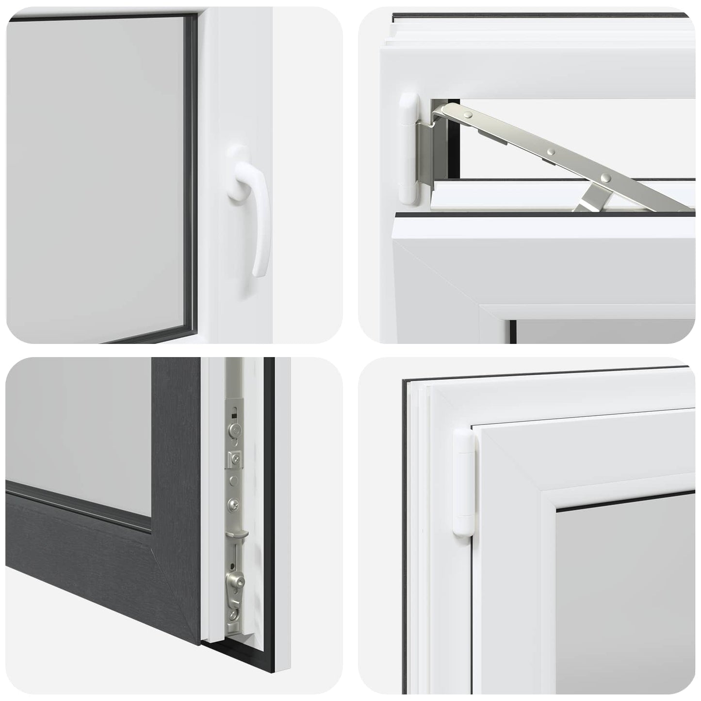 Finestra per Soffitta RISOR 90 x 70 cm PVC e Vetro Antracite | homemem39