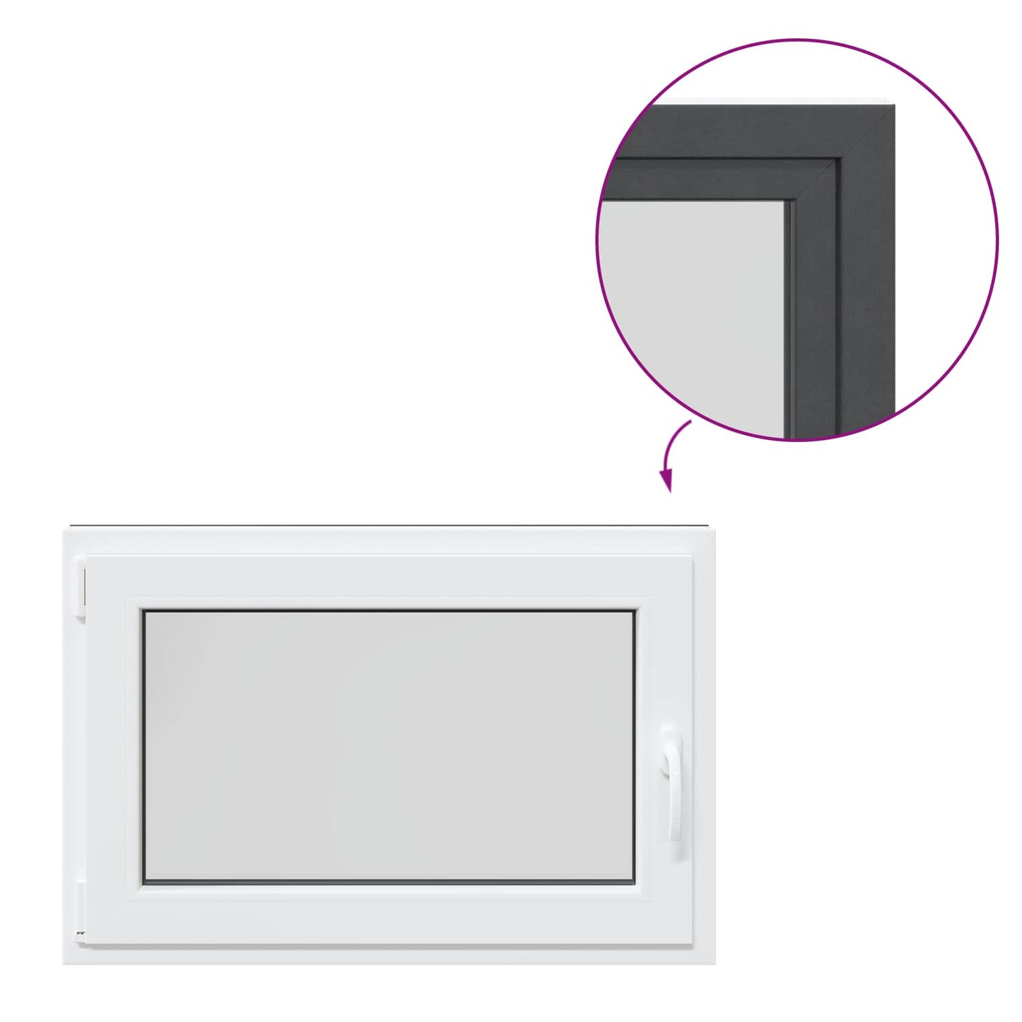 Finestra per Soffitta RISOR 90 x 70 cm PVC e Vetro Antracite | homemem39