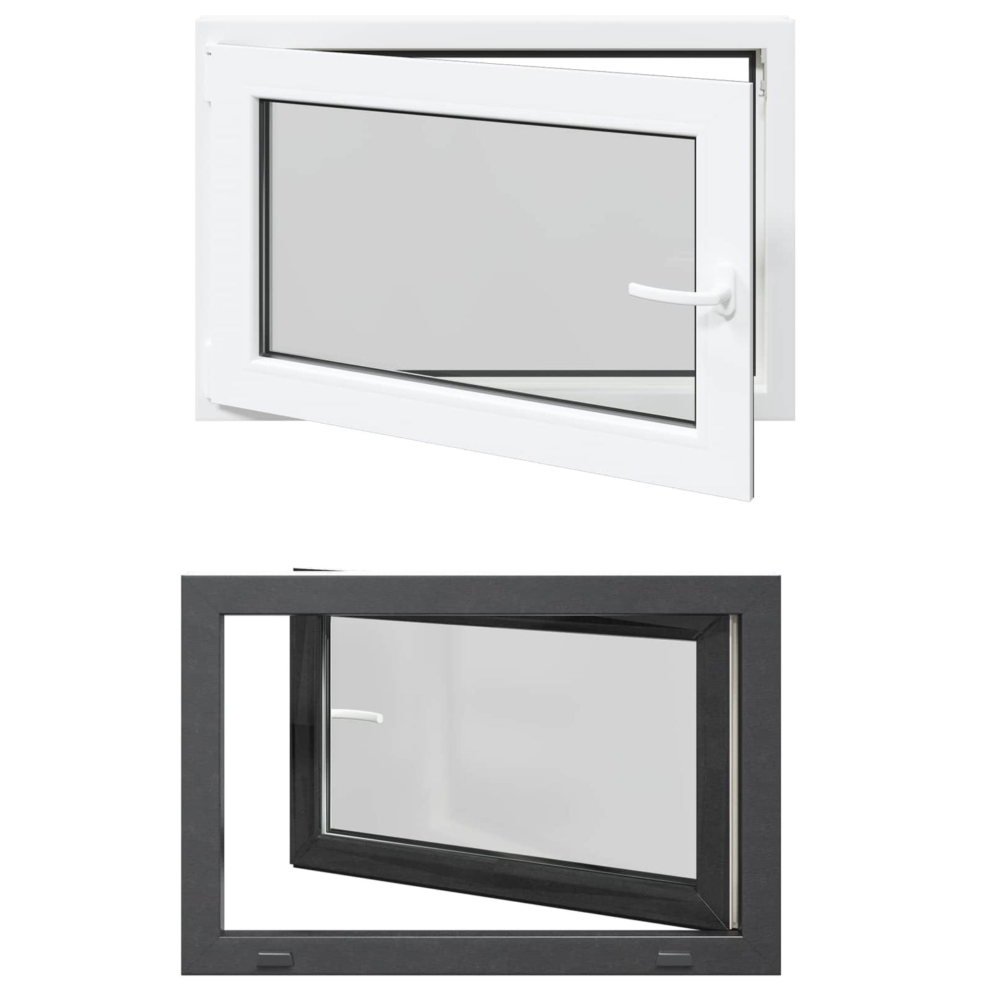 Finestra per Soffitta RISOR 90 x 70 cm PVC e Vetro Antracite | homemem39