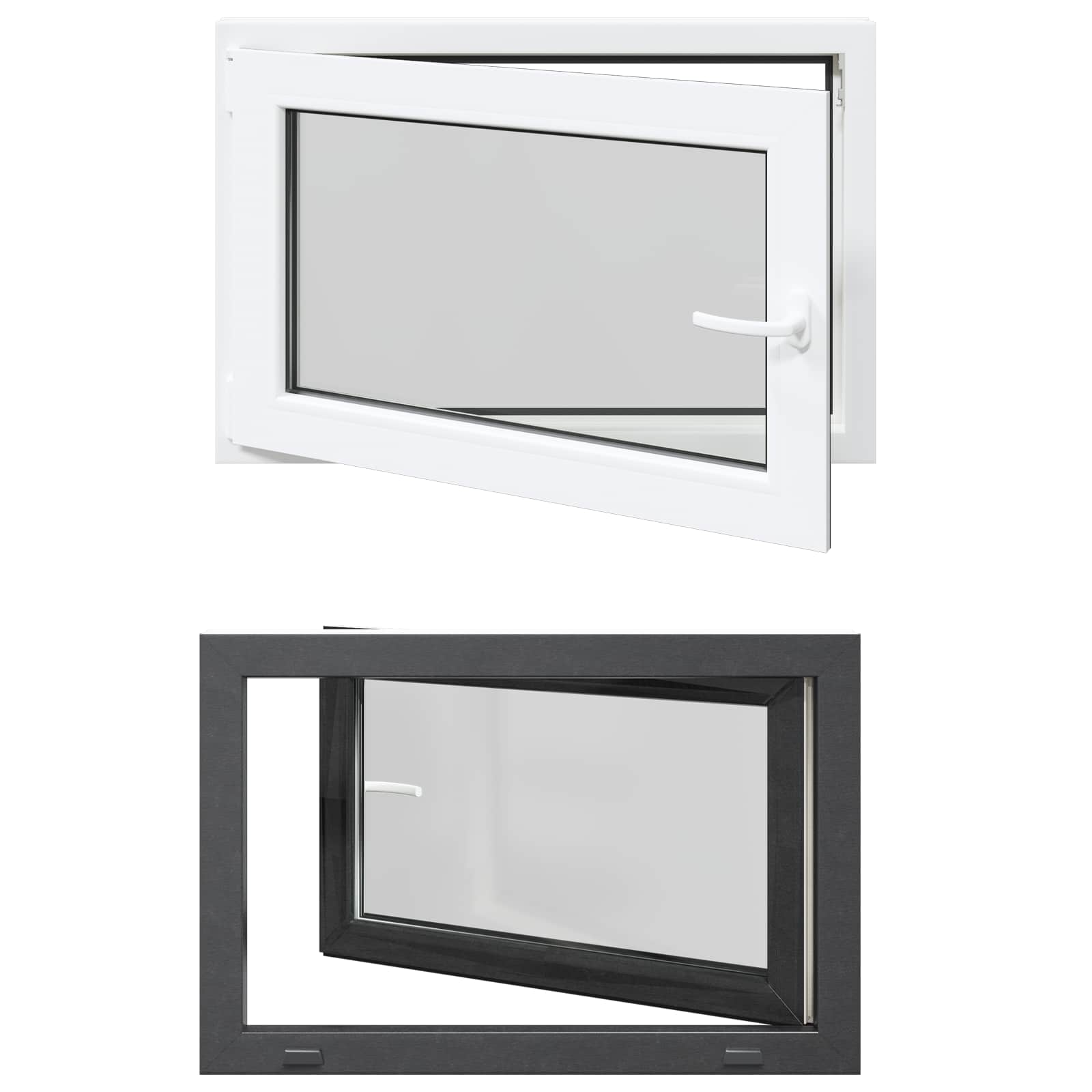 Finestra per Soffitta RISOR 90 x 70 cm PVC e Vetro Antracite | homemem39