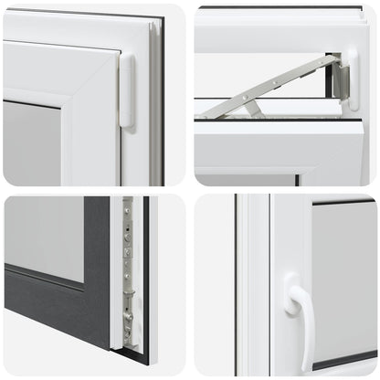 Finestra per Soffitta RISOR 100 x 50 cm PVC e Vetro Antracite | homemem39