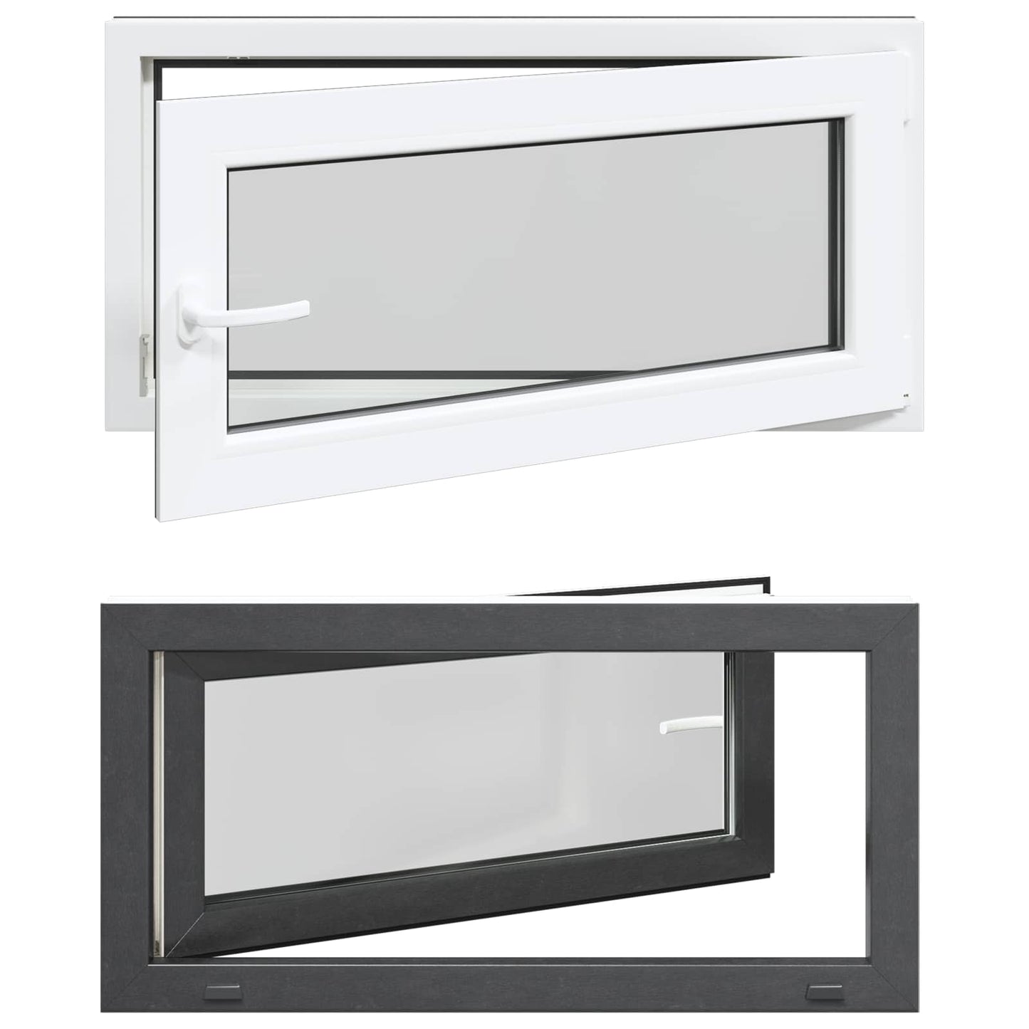 Finestra per Soffitta RISOR 100 x 50 cm PVC e Vetro Antracite | homemem39