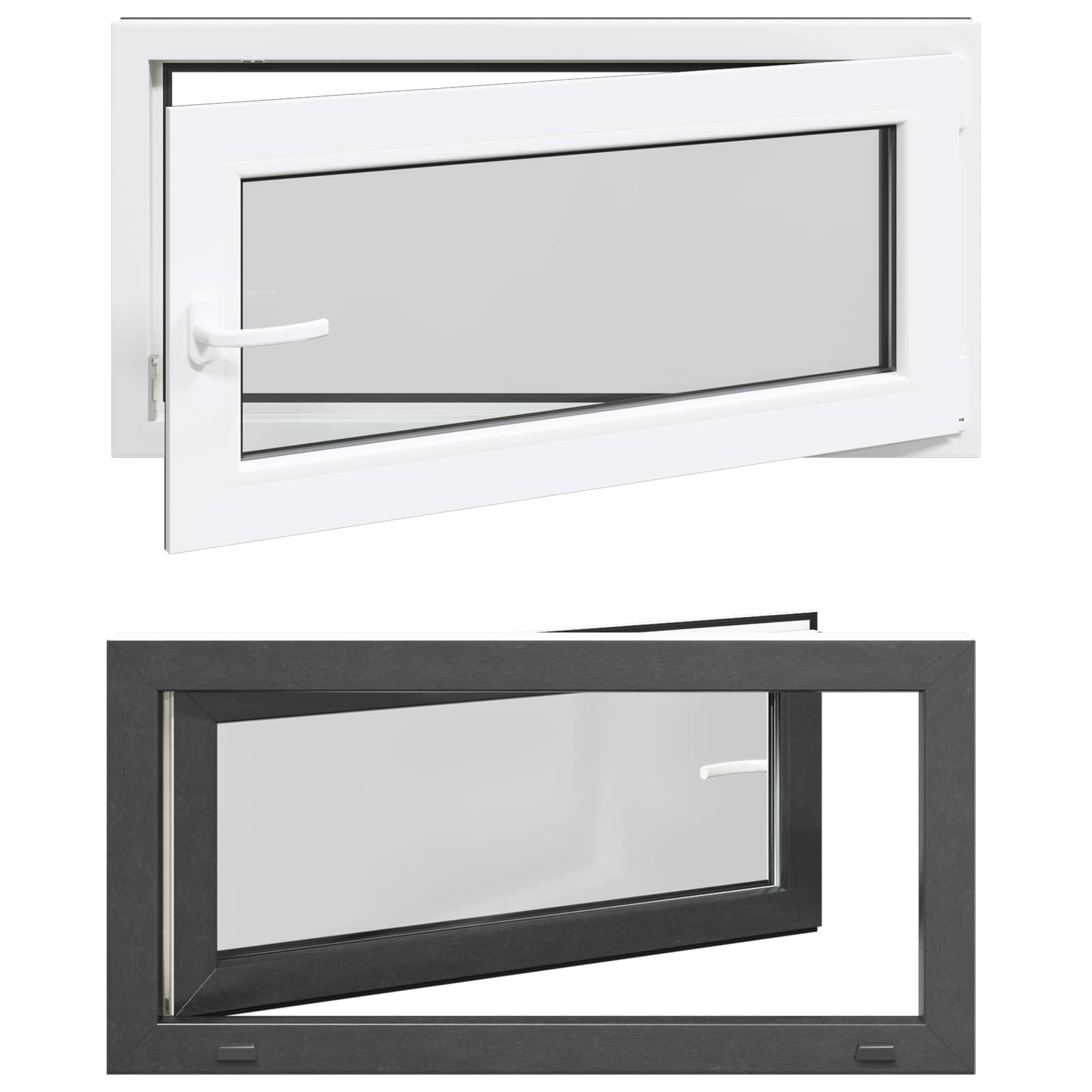 Finestra per Soffitta RISOR 100 x 50 cm PVC e Vetro Antracite | homemem39