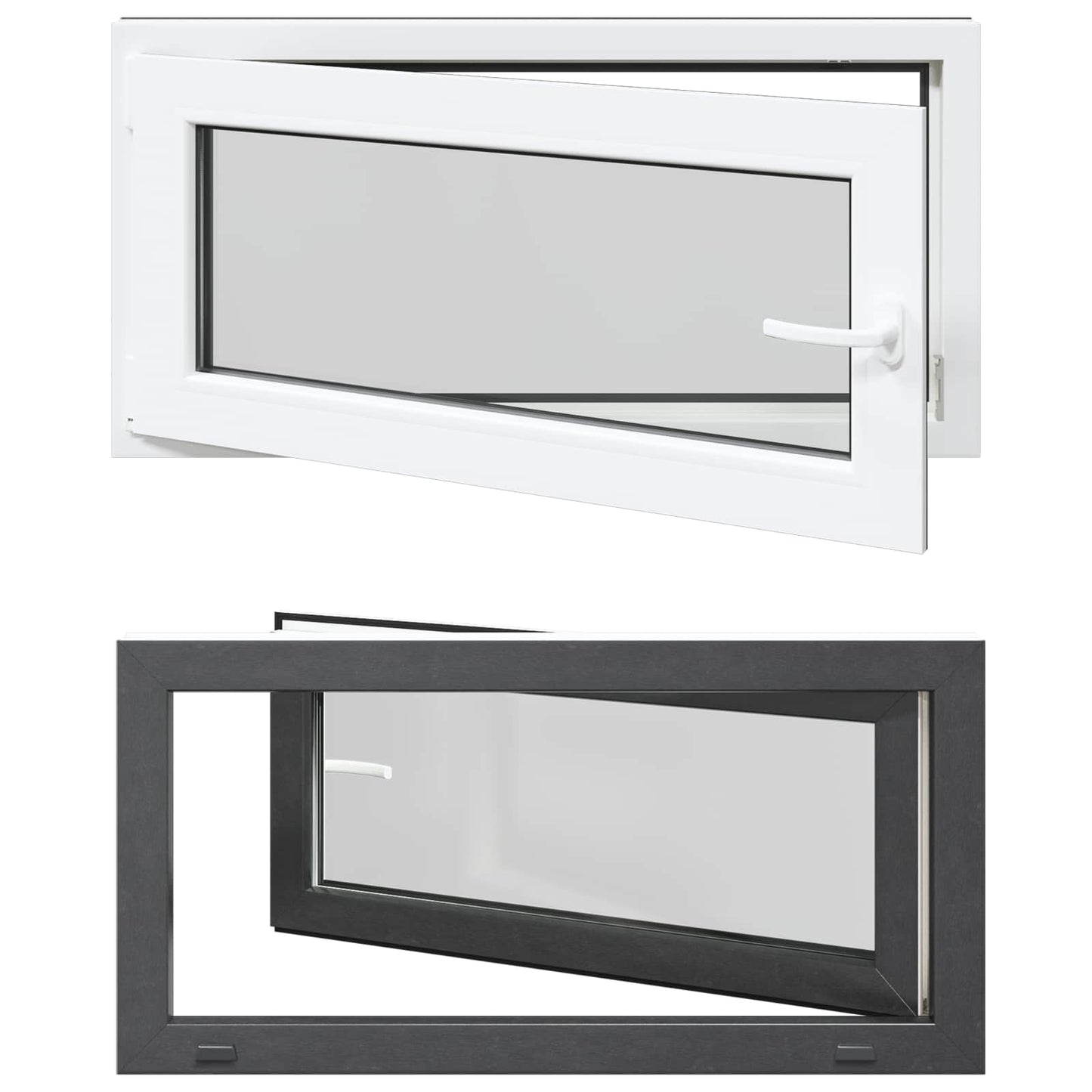 Finestra per Soffitta RISOR 100 x 50 cm PVC e Vetro Antracite | homemem39