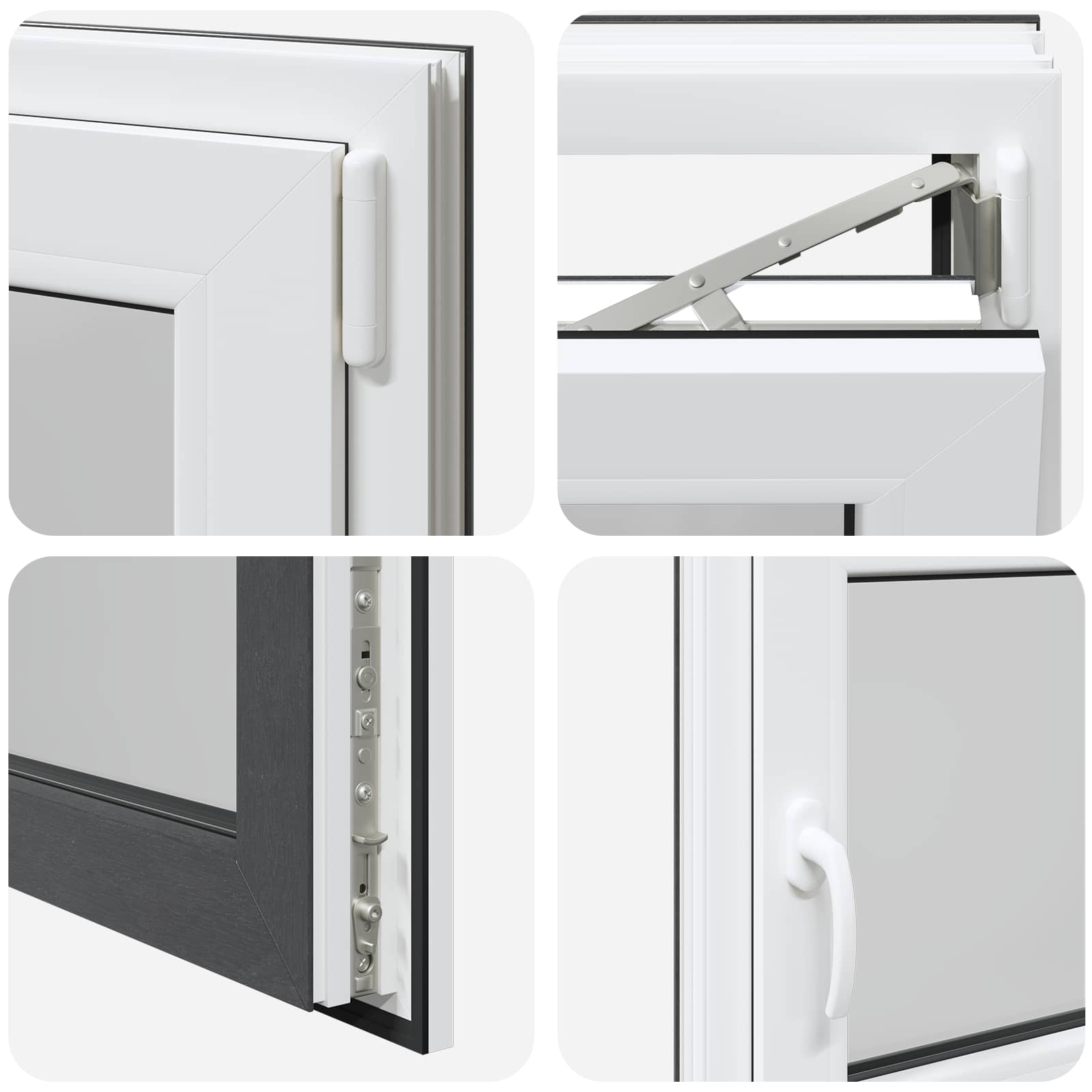 Finestra per Soffitta RISOR 100 x 60 cm PVC e Vetro Antracite | homemem39